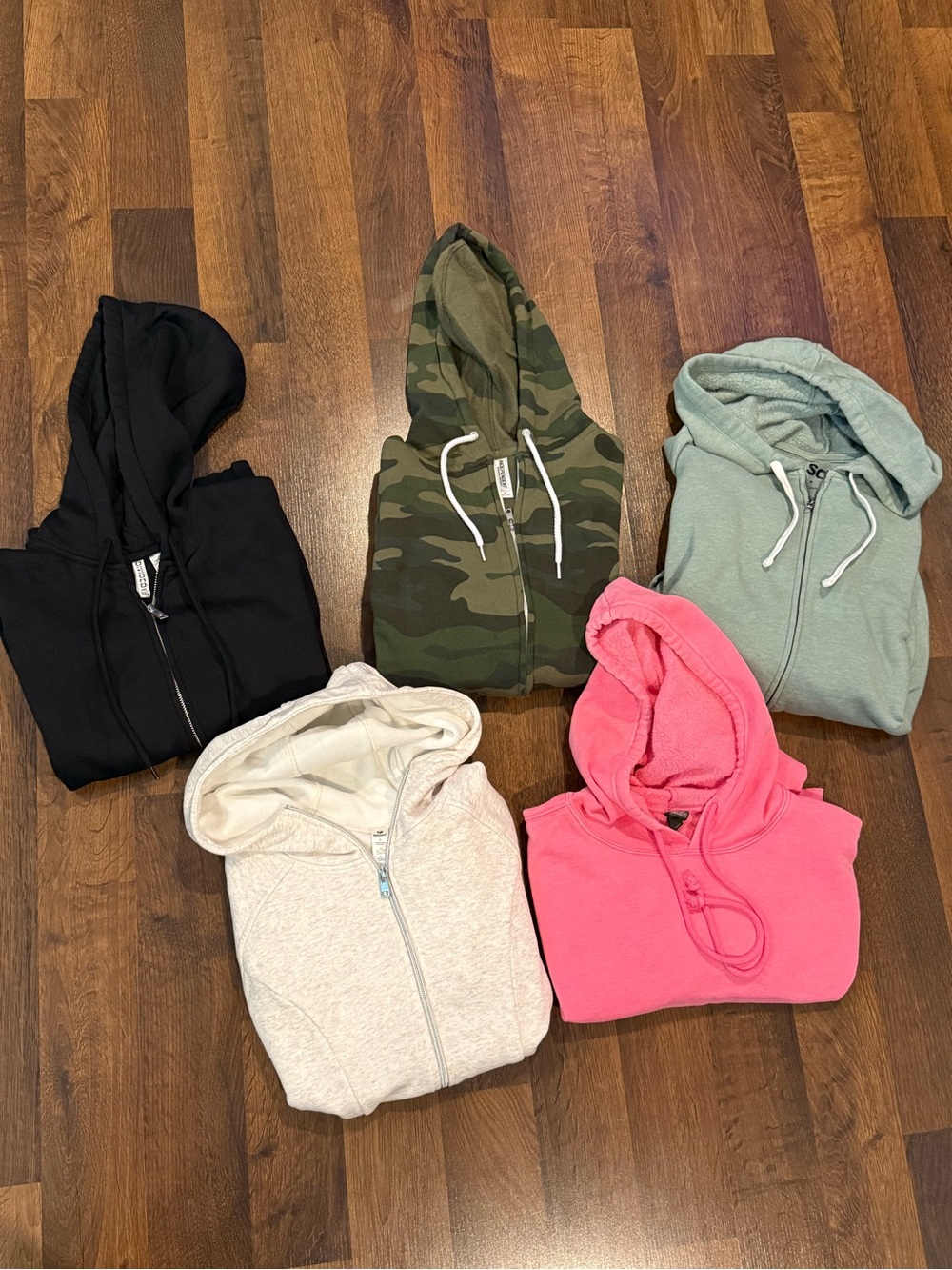 Lot of 5 Women’s Zip-Up Hoodies - size SMALL